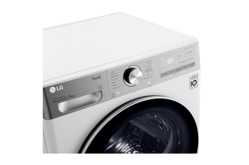 LG 9kg Warmtepompdroger Wit | 6 Motion DD | ThinQ | Auto Cleaning Condenser, RH90V9AV2QR