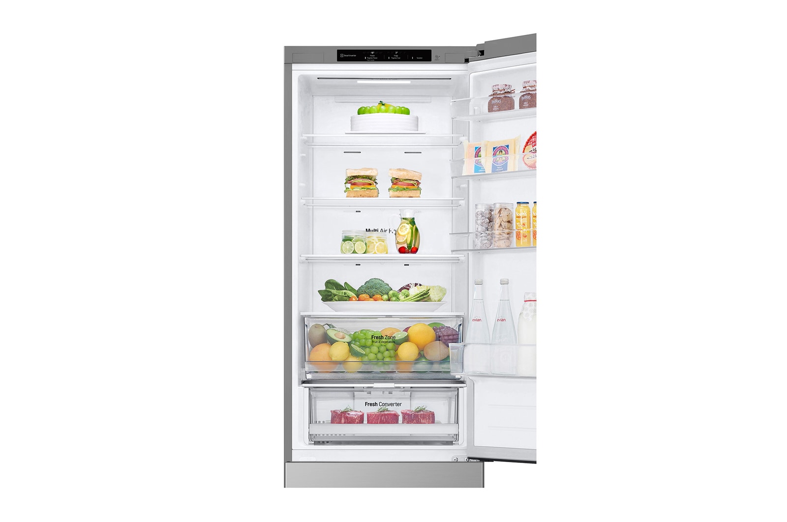 LG 387L Koelkast en vriezer GBV22NCCPY Silver | DoorCooling<sup>+</sup>™ | FRESHConverter™ | Smart Inverter Compressor™ | LG NL, GBV22NCCPY