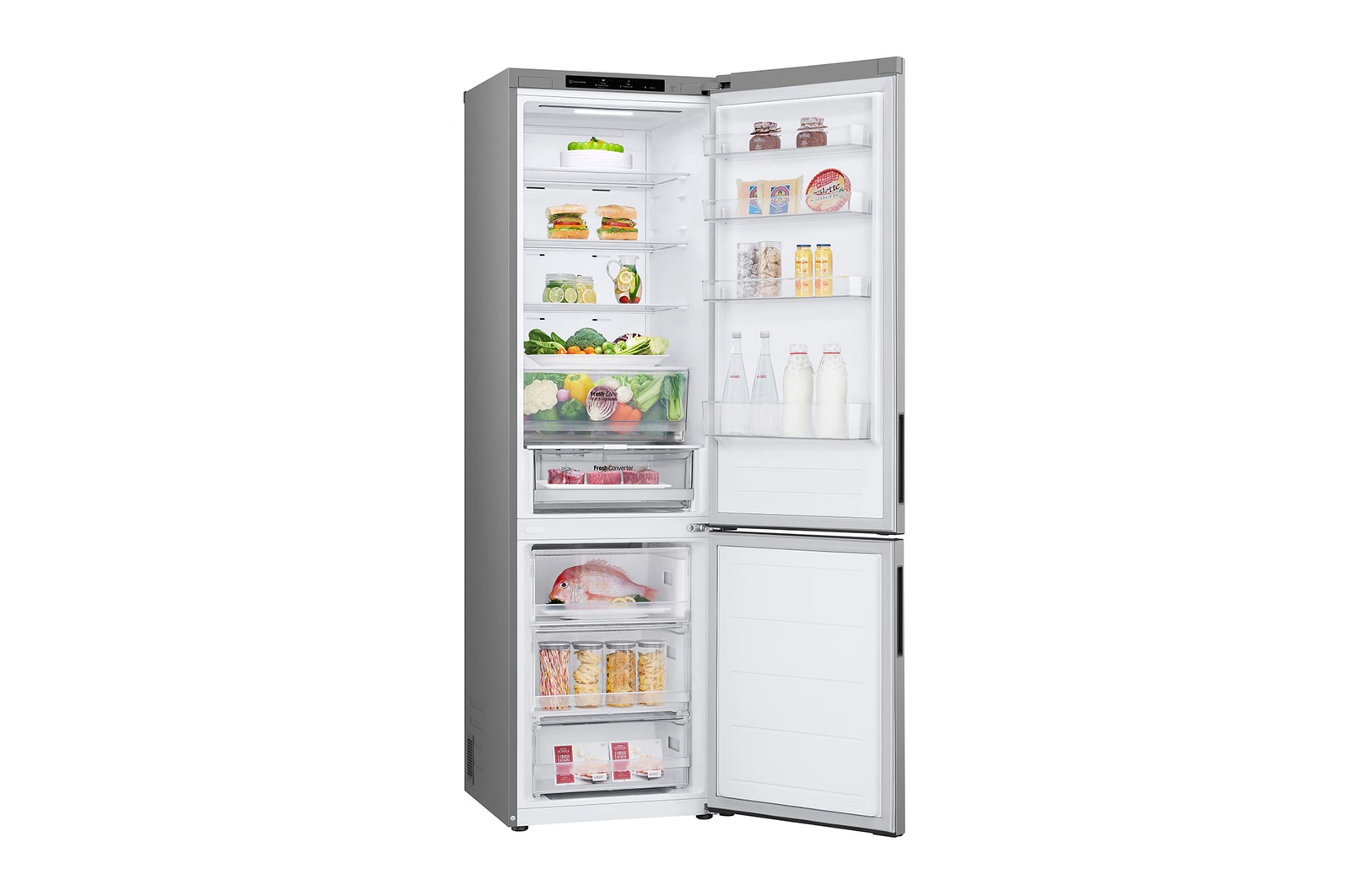 LG 387L Koelkast en vriezer GBV22NCCPY Silver | DoorCooling<sup>+</sup>™ | FRESHConverter™ | Smart Inverter Compressor™ | LG NL, GBV22NCCPY