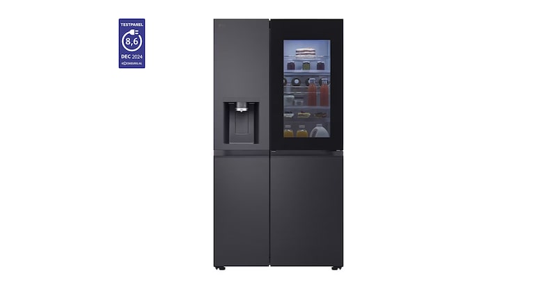 Vooraanzicht van 628L Amerikaanse koelkast Zwart | InstaView™ | ThinQ™ | DoorCooling+™, GSXE90EVAD