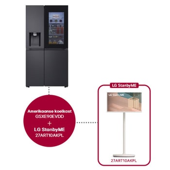 Voorkant van 628L Amerikaanse koelkast Zwart | Door In Door™ | InstaView™ | ThinQ™