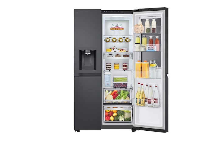 left side open with food stored