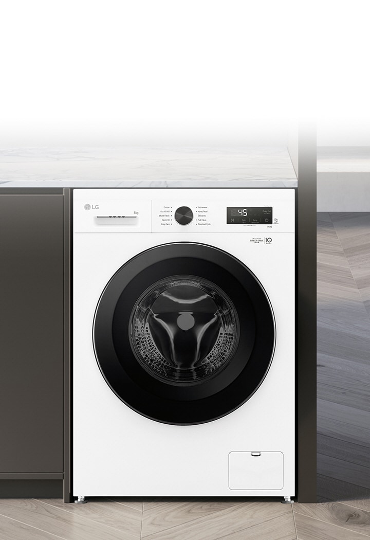 Het toont de binnenkant van de wasmachine