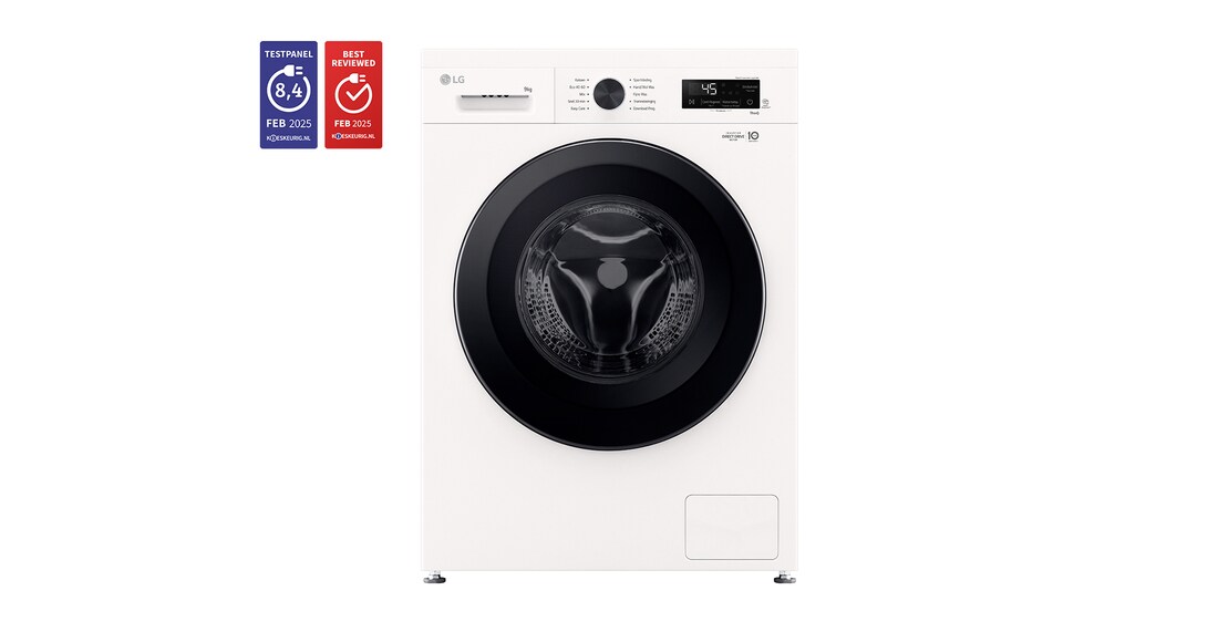 Voorkant van 9kg Wasmachine Wit | Inverter Direct Drive™ | Spa Steam™ - F4X1009NWK