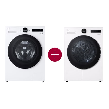 9kg Wasmachine Wit + 9kg Warmtepompdroger Wit - F4WX859Y.RT90X8