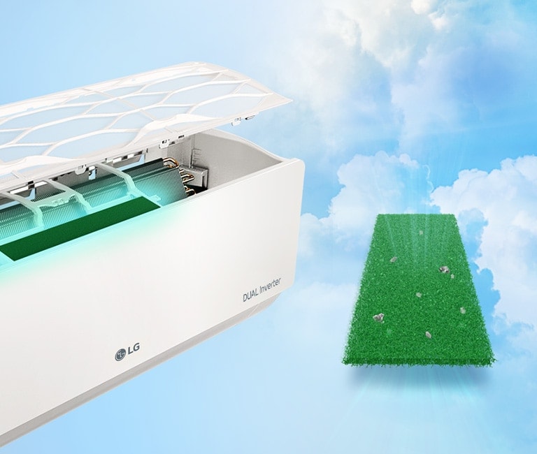 Feature card van 6.6kW, ARTCOOL Beige, airconditioning met stijlvol beige design, DUAL Inverter en Uvnano™ AB24BK.NSK