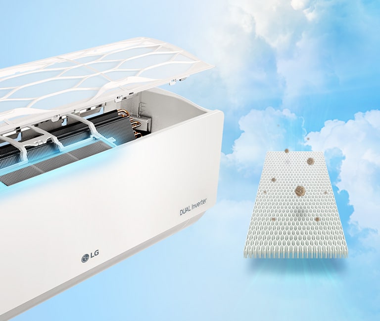 Feature card van 6.6kW, ARTCOOL Beige, airconditioning met stijlvol beige design, DUAL Inverter en Uvnano™ AB24BK.NSK