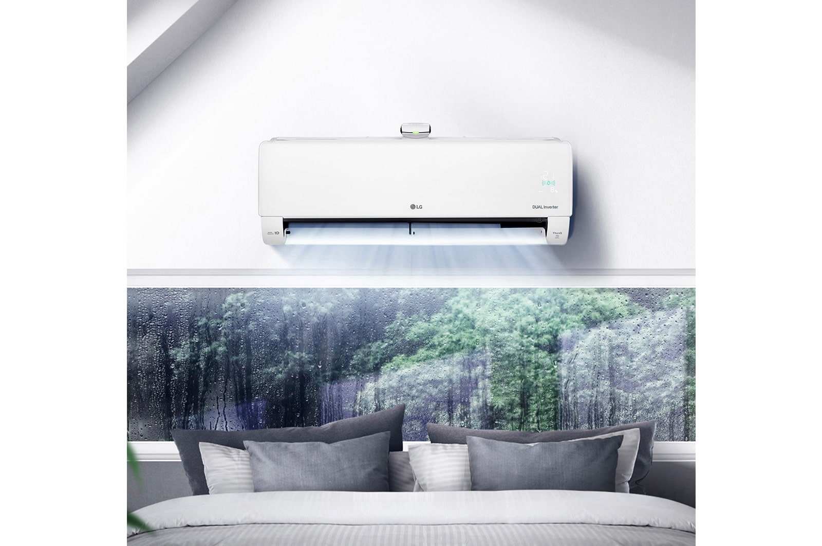 LG 3.5kW, Airconditioning met luchtreiniger. Dual Inverter HeatPump. Verbetert de luchtkwaliteit met zijn PM 1.0-sensor en stylish Design, AP12RK