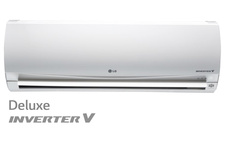 Vooraanzicht van Luxe airconditioner voor schone lucht en hoge energieprestaties. D24RL Deluxe Inverter V