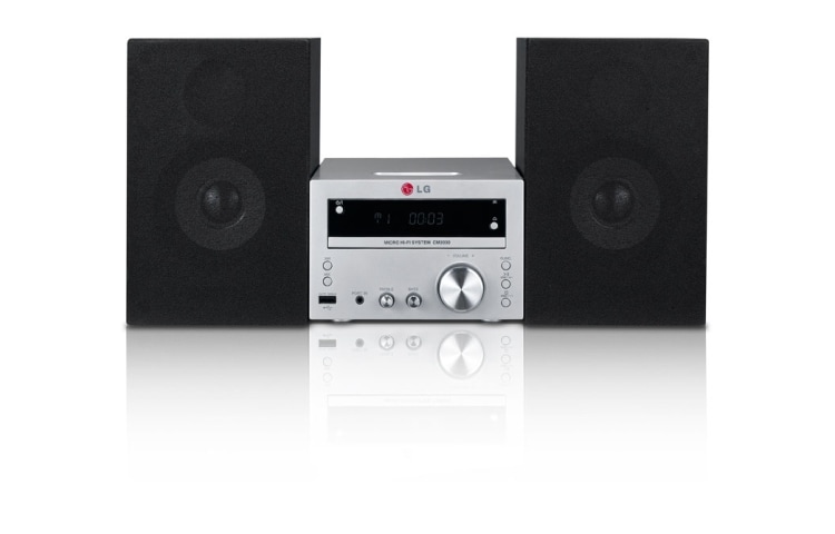 Vooraanzicht van Micro CD System met 40W Vermogen | FM Radio | Portable in | LG XBOOM CM2030