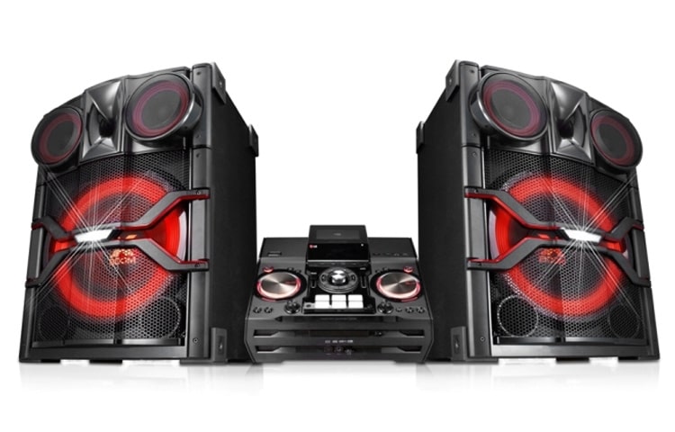 Vooraanzicht van LG XBOOM CM9740 DJ | Smart DJ | RMS 2900W | DJ Draaitafel | LED Lighting | Dual USB | Portable In | Draadloos Audio Streamen via NFC of Bluetooth™ CM9740