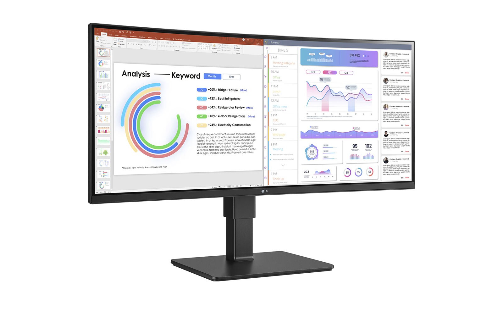 LG 34-inch UltraWide™ WQHD (3440x1440) IPS-monitor met USB Type-C™, 34BQ77QB-B