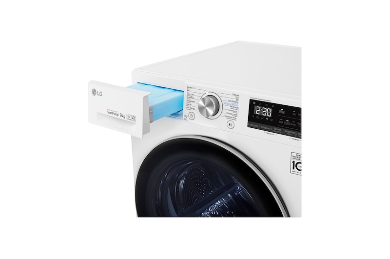 LG Supersnel of superzuinig | Dual Inverter Heat Pump™ | A+++ | 9 kg | Auto Cleaning Condensor | ThinQ™, RC90V9AV3Q