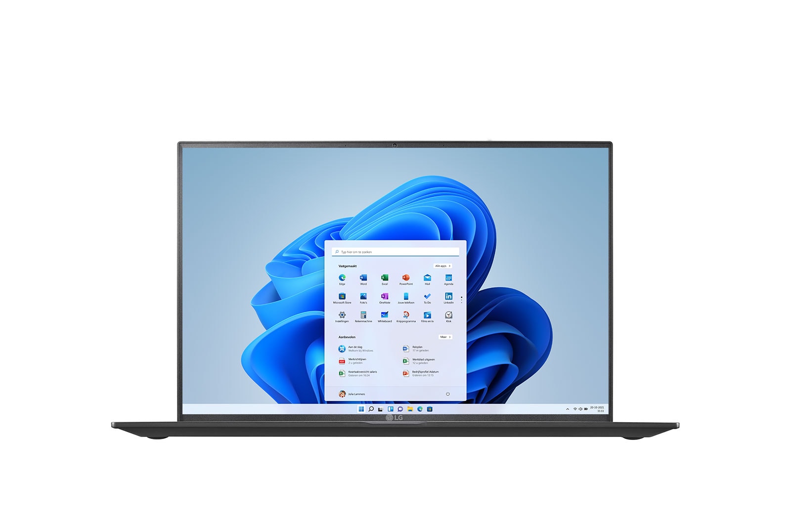 Vooraanzicht van LG gram 16" Ultra-lichtgewicht met 16:10 IPS-scherm en Intel® Evo™ platform 16Z90P-G.AA85N
