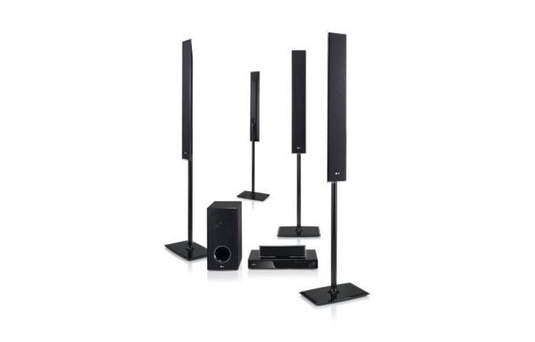 Vooraanzicht van 5.1 Bluray Home theater systeem met Netcast, Wi-Fi, DLNA, USB plus, USB 2.0 en Simplink HB965TZ-Bluray