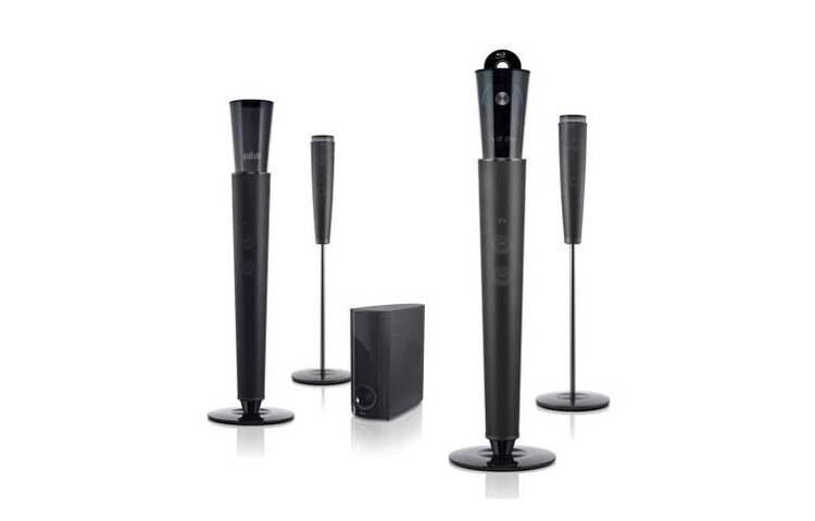 LG 4.1 Blu-Ray Home theater systeem met draadloze actieve speakers, Netcast, Wi-Fi, DLNA, BD-live, USB 2.0 en Simplink., HB994PK