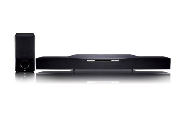 Vooraanzicht van 4.1 Blu-Ray Soundbar, Full HD 1080p, DLNA en Dolby TrueHD. HLB54S