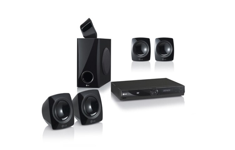 Vooraanzicht van DVD Home Theater System met Parabola Speakers, 1080p Full HD UP-scaling, USB Direct Recording &amp; Play HT306SF