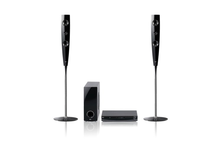 Vooraanzicht van 2.1 DVD thuisbioscoop systeem met USB-Plus, Simplink, Progressive scan en 1080p up-scaling. HT462DZ
