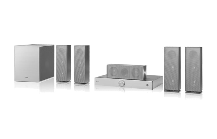 LG 5.1Ch Smart 3D Blu-ray Home Theater Systeem | Aluminium Metal Finish | 1100W | Cinema 3D Sound | LG Smart | Wi-Fi built-in, HX952