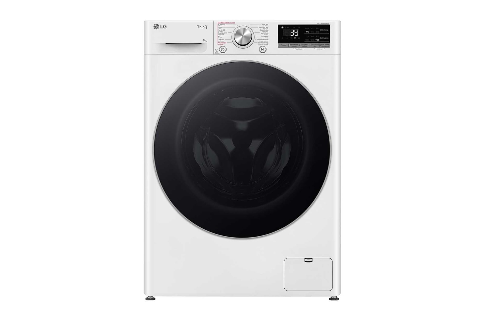 Voorkant van 9kg Wasmachine Wit | TurboWash™ | AI DD™ | Steam™