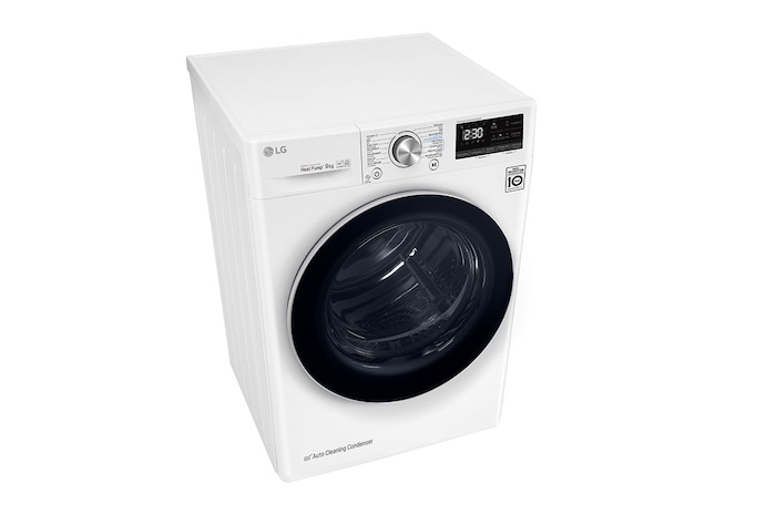 LG 9kg DUAL Inverter Warmtepomp Droger Wit | Eco Hybrid™ | Allergy Care™ | Auto Cleaning Condenser, RH90V9AV3N