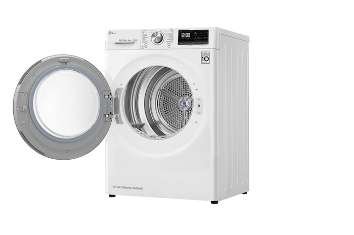 LG 9kg DUAL Inverter Warmtepomp Droger Wit | Eco Hybrid™ | Allergy Care™ | Auto Cleaning Condenser, RH90V9AV3N