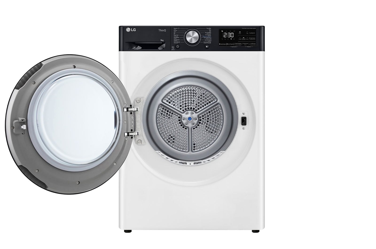 LG 9kg DUAL Inverter Warmtepomp Droger Wit | Eco Hybrid™ | Allergy Care™ | Auto Cleaning Condenser, RH90V9LVEN