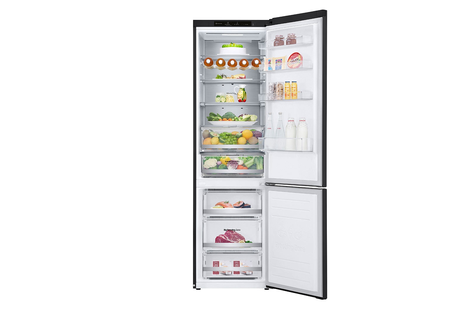 LG 384L inhoud | B | DoorCooling+™ | FreshBalancer™ | FRESHConverter™ | Total No Frost | Inverter Linear Compressor, GBB72MCVBN