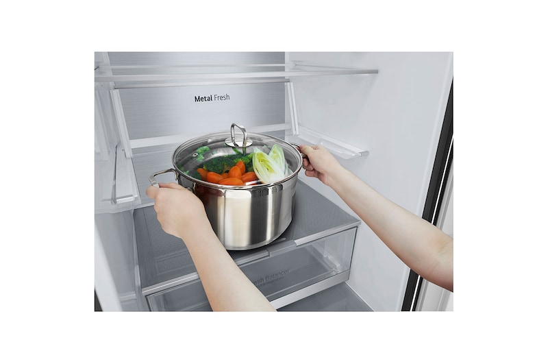 LG 384L inhoud | C | DoorCooling+™ | FreshBalancer™ | FRESHConverter™ | Total No Frost | Smart Inverter Compressor, GBB72MCVCN1