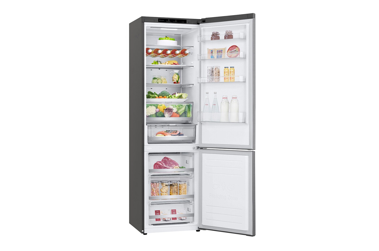 LG 384L inhoud | C | DoorCooling+™ | FreshBalancer™ | FRESHConverter™ | Total No Frost | Smart Inverter Compressor, GBB72PZVCN1
