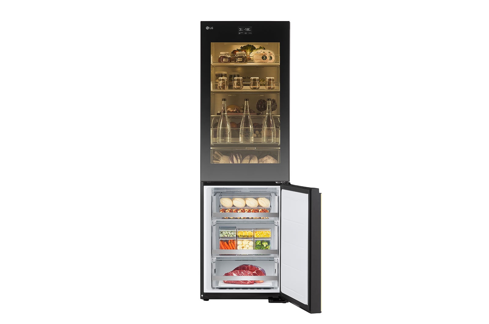 LG 352L Koelkast en vriezer Wit | MoodUP™ | InstaView™ | ThinQ™, GBG719MDNN