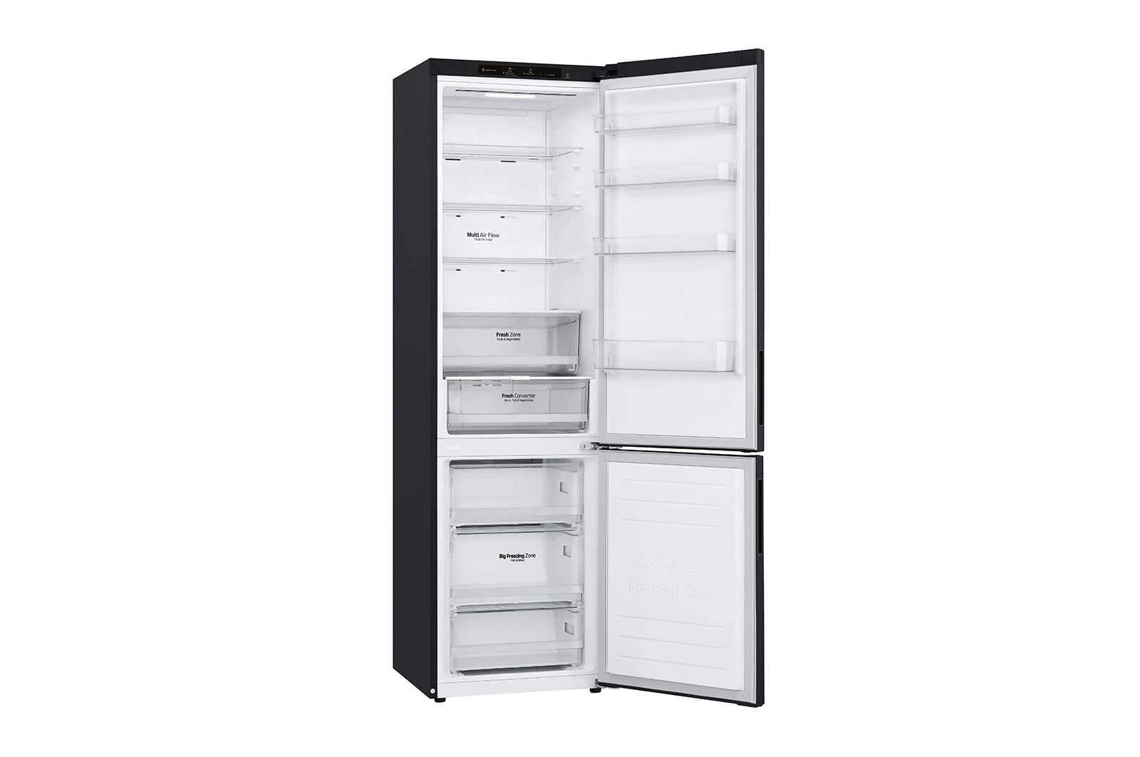 LG 384L Koelkast en vriezer GBP62MCNAC Antraciet | DoorCooling+™ | FRESHConverter™ | Smart Diagnosis™ | LG NL, GBP62MCNAC