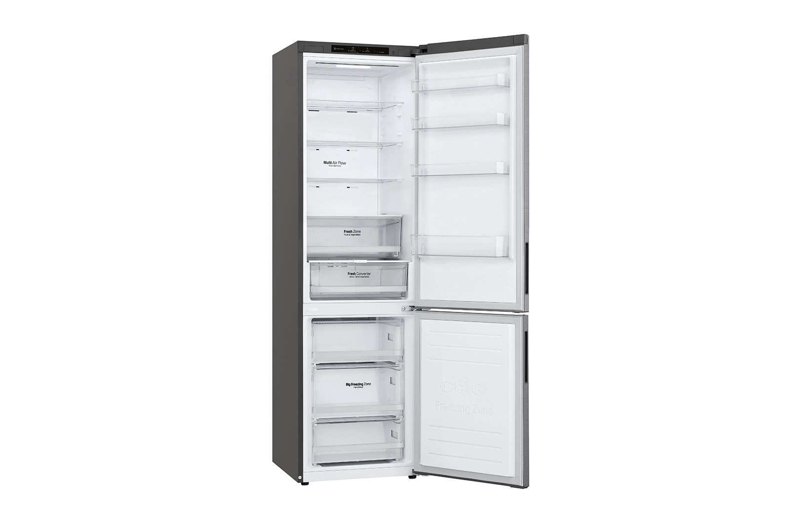 LG 384L Koelkast en vriezer Zilver| DoorCooling+™ | FreshConverter™ | Inverter Linear Compressor, GBP62PZNAC