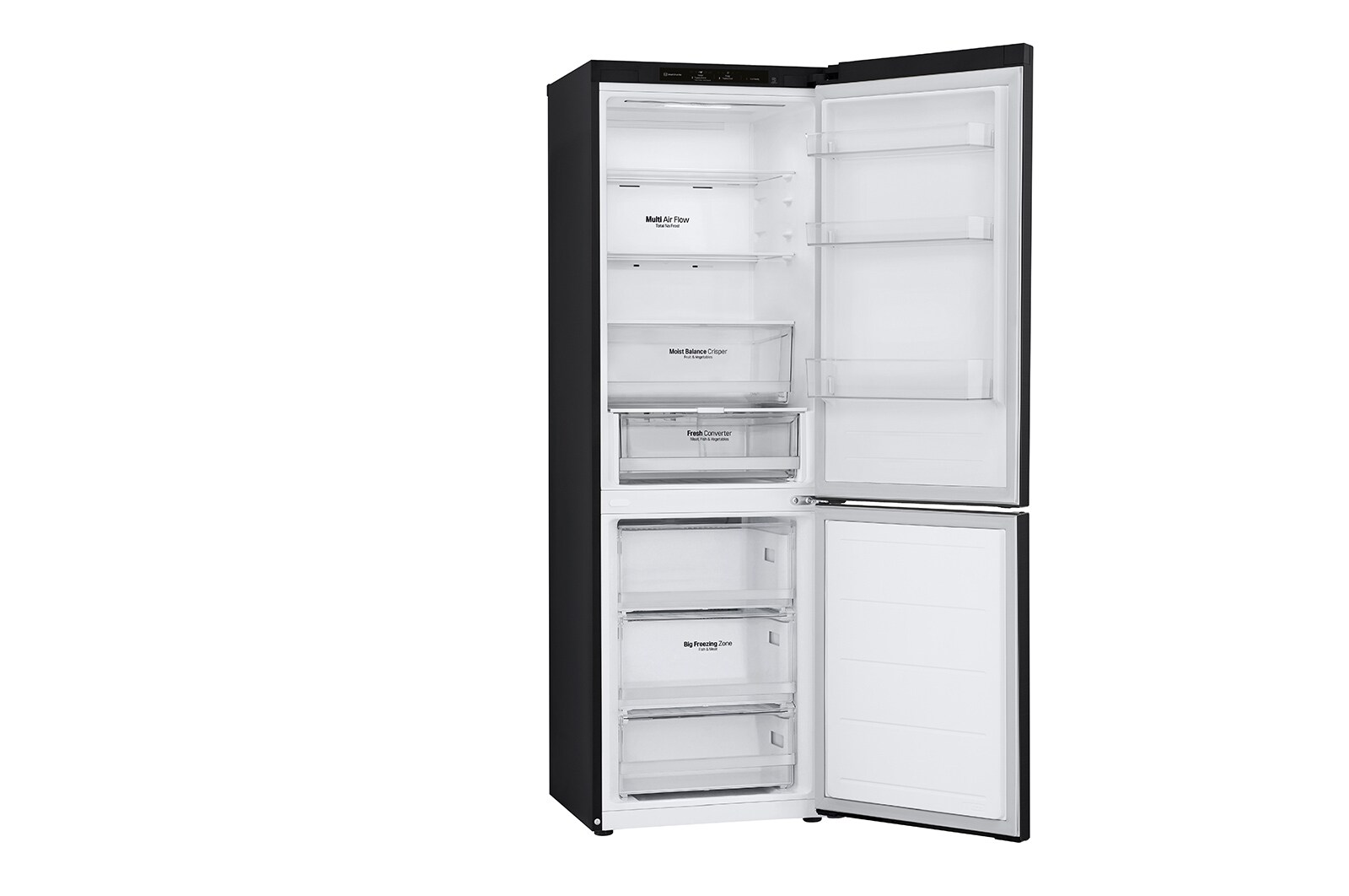LG 344L Koelkast en vriezer Zwart | DoorCooling+™ | FRESHConverter™ | Smart Diagnosis™, GBV3100CEP