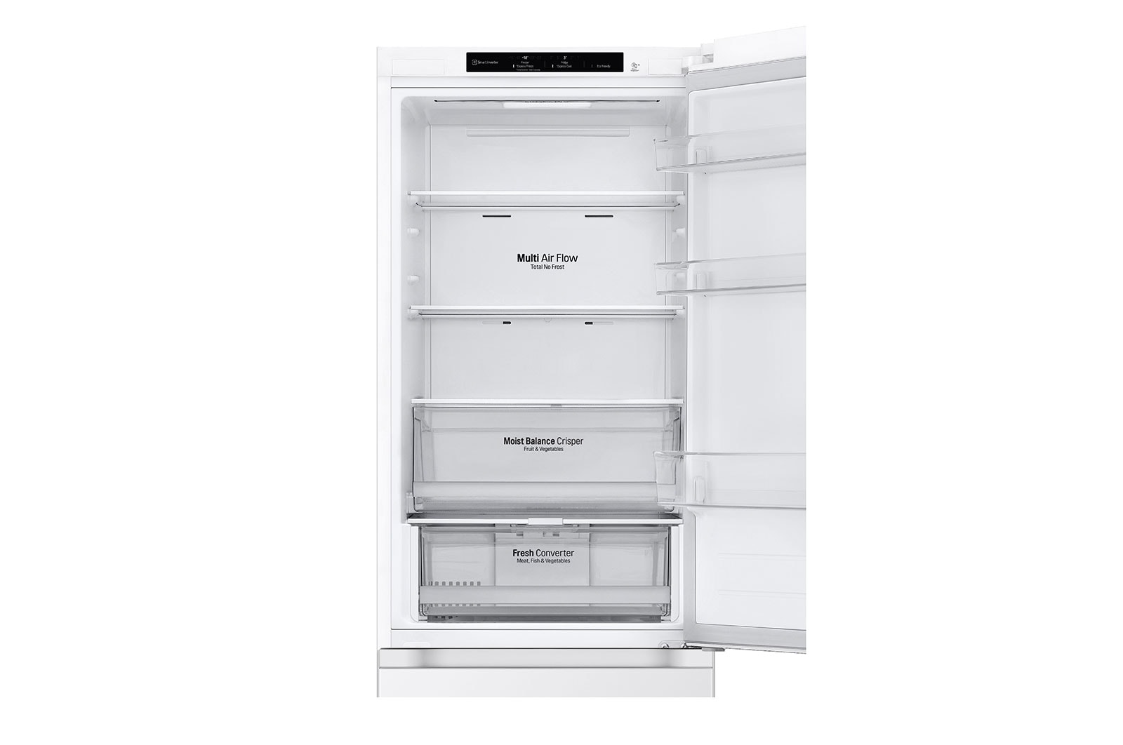 LG 344L Koelkast en vriezer Wit | DoorCooling+™ | FRESHConverter™ | Moist Balance Crisper™, GBV3100CSW
