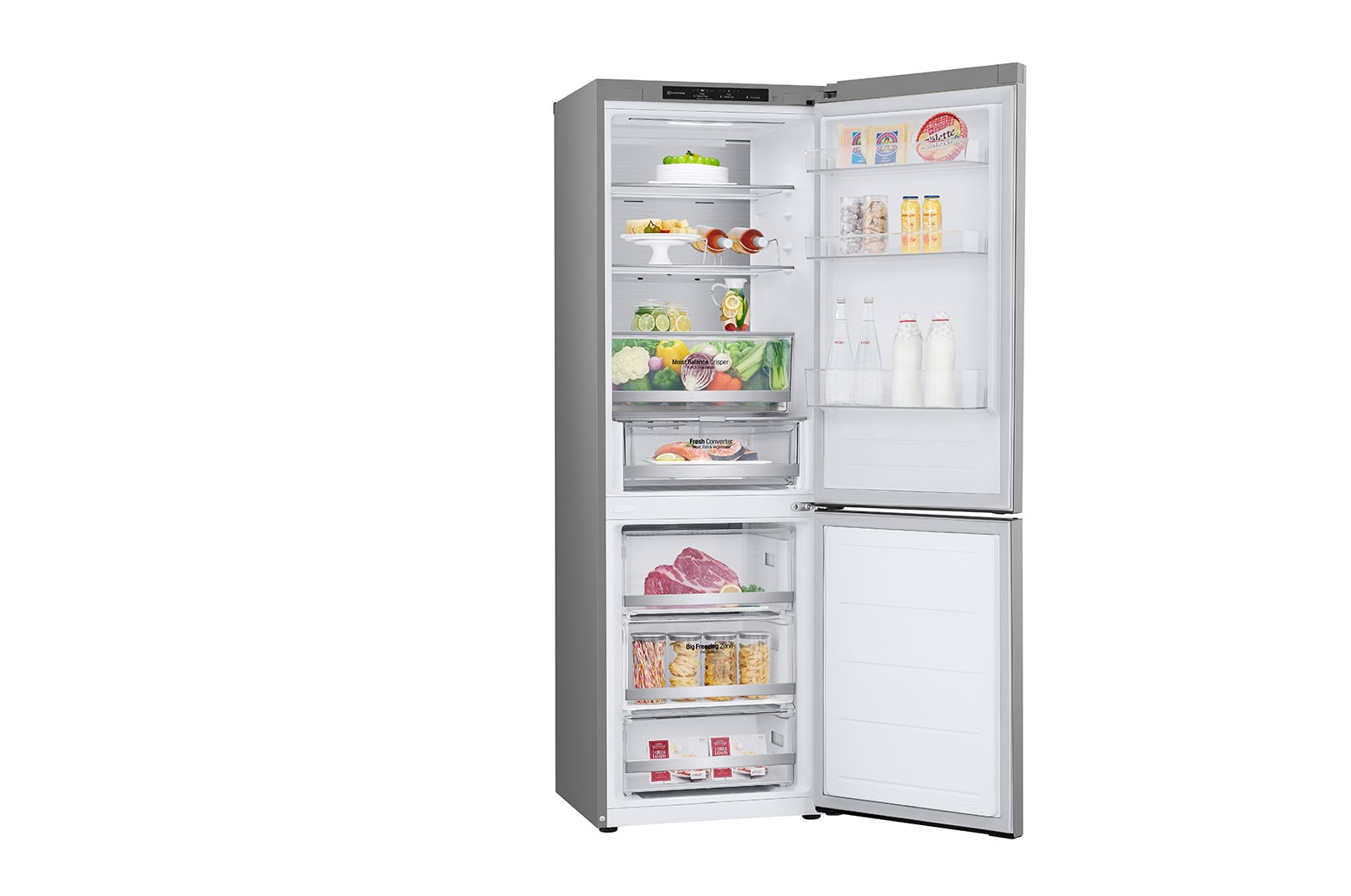 LG 344L Koelkast en vriezer Zilver | DoorCooling+™ | FRESHConverter™ | Moist Balance Crisper™, GBV5140DPY