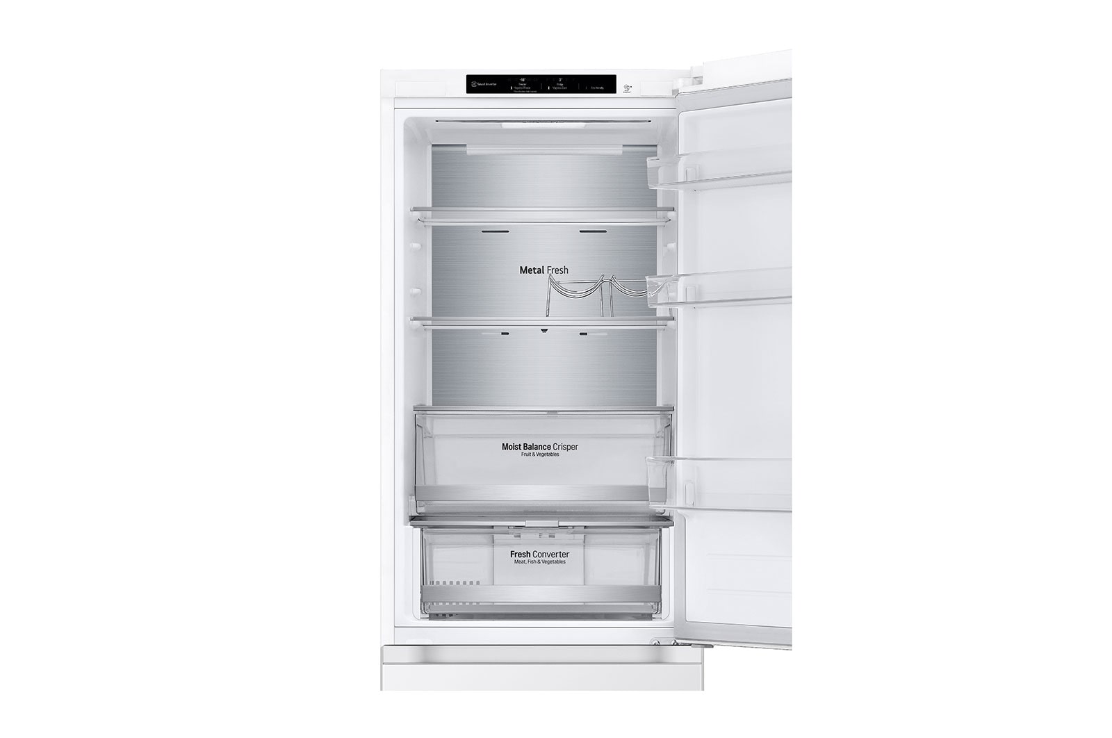 LG 344L Koelkast en vriezer Wit | DoorCooling+™ | FRESHConverter™ | Smart Inverter Compressor™, GBV5140DSW