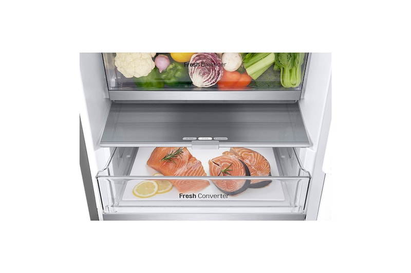 LG 387L Koelkast en vriezer Zilver | DoorCooling+™ | FRESHConverter™ | Smart Diagnosis™, GBV7280AMB