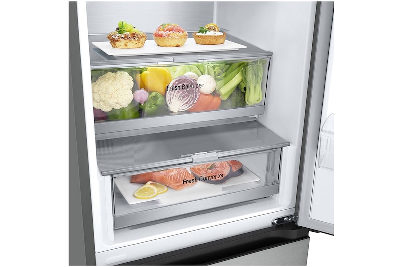 LG 387L Koelkast en vriezer Zilver | DoorCooling+™ | FRESHConverter™ | Smart Diagnosis™, GBV7280AMB