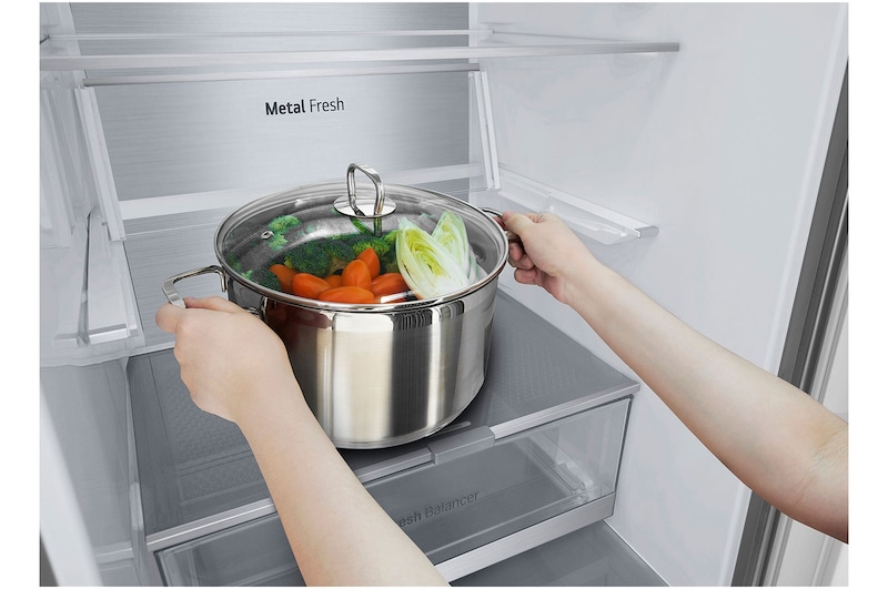 LG 387L Koelkast en vriezer Zilver | DoorCooling+™ | FRESHConverter™ | Smart Diagnosis™, GBV7280AMB