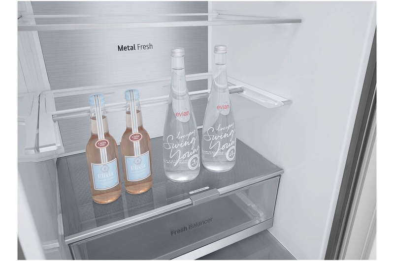 LG 387L Koelkast en vriezer Zilver | DoorCooling+™ | FRESHConverter™ | Smart Diagnosis™, GBV7280AMB