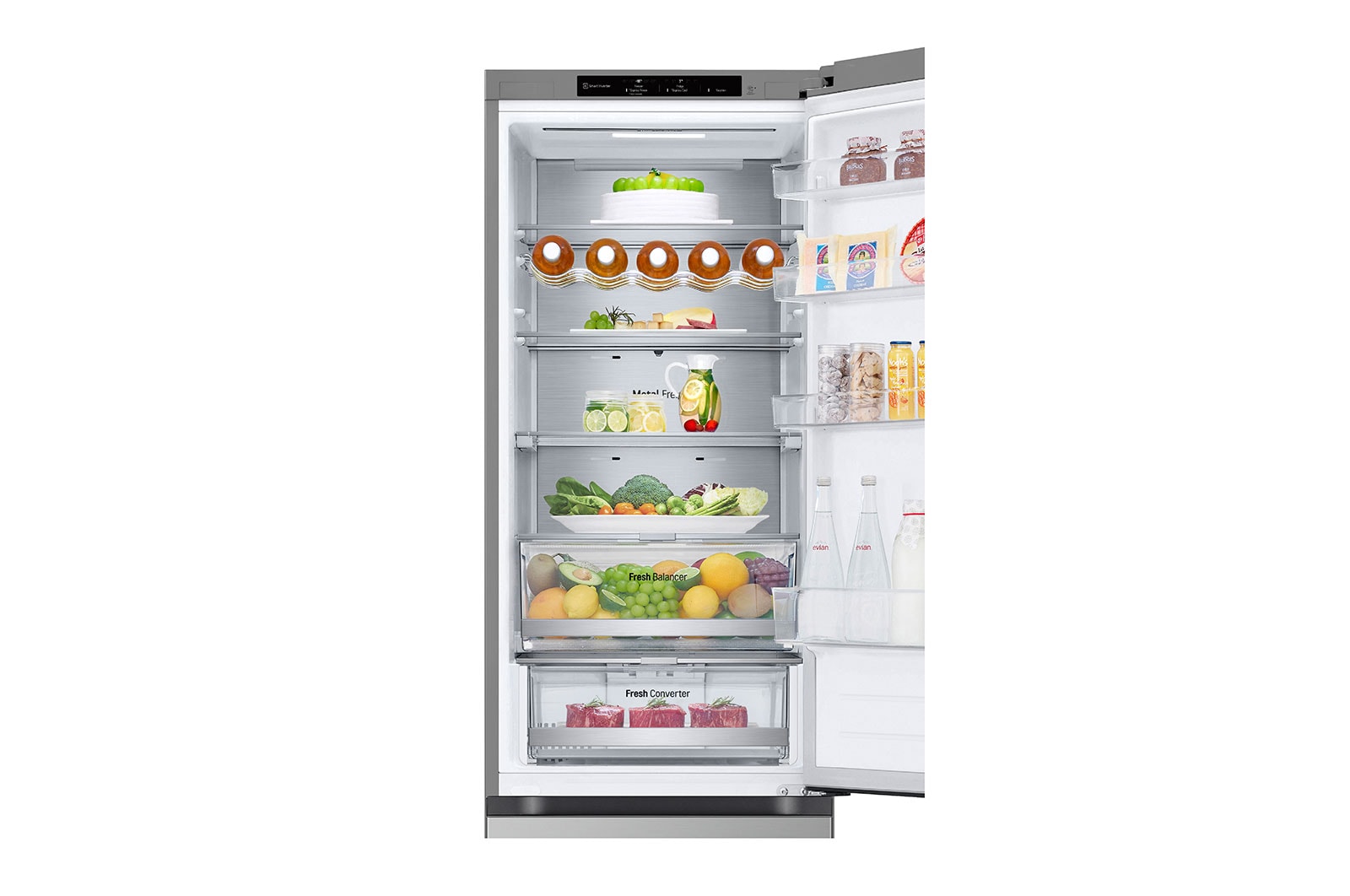 LG 387L Koelkast en vriezer Zilver | DoorCooling+™ | FRESHConverter™ | Smart Inverter Compressor™, GBV7280BPY