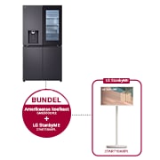 Voorkant van 638L Amerikaanse koelkast Zwart | InstaView™ | DoorCooling+™ | Craft Ice™