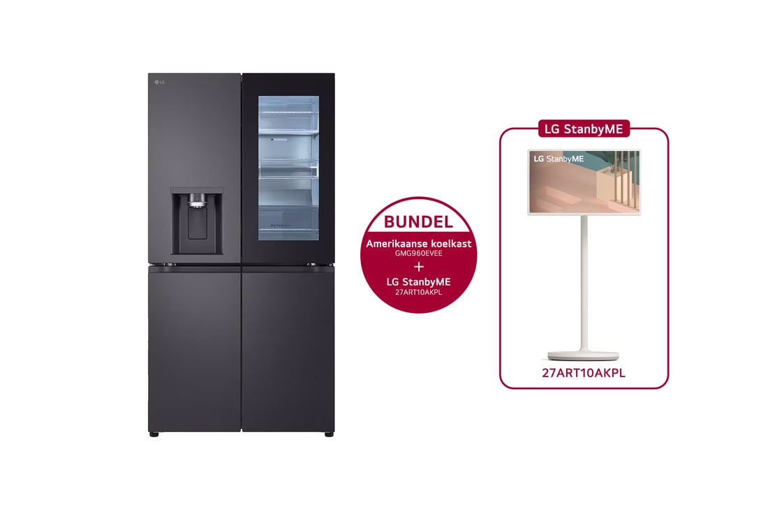 Voorkant van 638L Amerikaanse koelkast Zwart | InstaView™ | DoorCooling+™ | Craft Ice™
