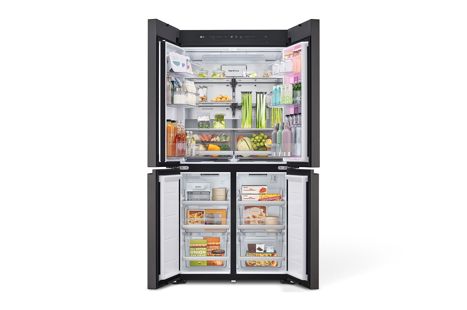 LG 617L Amerikaanse koelkast Grijs | MoodUP™ | InstaView™ | ThinQ™, GMV960NNME
