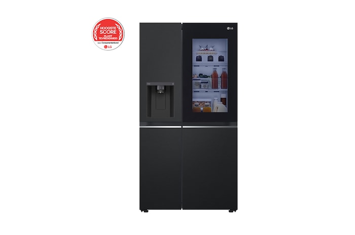 Vooraanzicht van 628L Amerikaanse koelkast Zwart | InstaView™ | ThinQ™ | DoorCooling+™, GSGV80EPLD