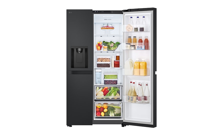 LG 641L Amerikaanse koelkast Zwart | ThinQ™ | Uvnano™ | FRESH Converter™, GSLC41EPPE