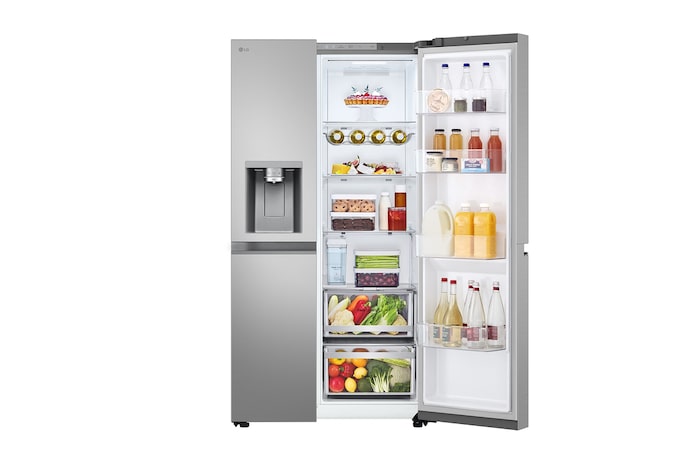 LG 628L Amerikaanse koelkast Zilver | ThinQ™ | Uvnano™ | FRESH Converter™, GSLE81PYBC