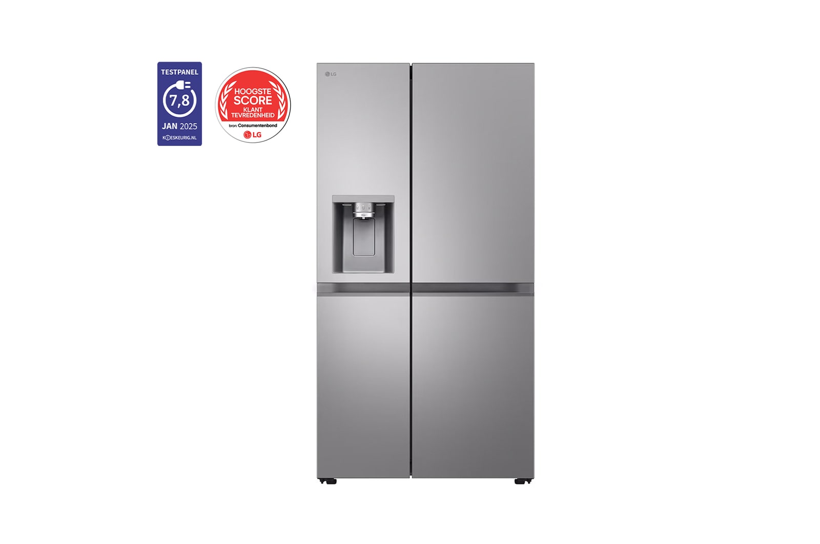 Voorkant van 628L Amerikaanse koelkast Zilver | ThinQ™ | Uvnano™ | FRESH Converter - GSLE81PYBD